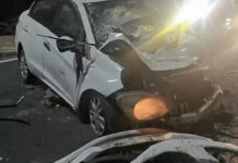 बुधनी में भीषण सड़क हादसा: गडरिया नाला फ्लाईओवर पर रेलिंग से टकराई तेज रफ्तार कार; मंडीदीप के युवक की मौत, 3 घायल