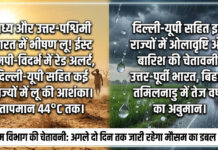 मौसम का डबल अटैक: एमपी-विदर्भ में ‘रेड अलर्ट’ के बीच भीषण लू का कहर, तो दिल्ली-यूपी सहित इन राज्यों में ओलावृष्टि और बारिश की चेतावनी