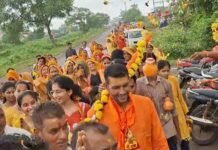 झरखेड़ा से पार्वती नदी तक निकली भव्य कांवड़ यात्रा, भोलेनाथ का किया जलाभिषेक