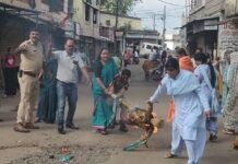 विदिशा में महिला कांग्रेस का प्रदर्शन, कंगना रनौत और प्रह्लाद जोशी का पुतला दहन