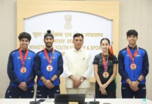 खेल रत्न सम्मान: खेल मंत्री ने विश्व जूनियर स्क्वाश चैम्पियनशिप 2026 के पदक विजेताओं को किया सम्मानित