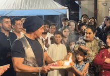 खान परिवार का गणपति विसर्जन: आरती के दौरान सलमान से हुई चूक, अर्पिता ने सुधारी गलती; नया लुक भी चर्चा में