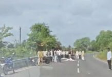 बेट का जन्मदिन मनाने बाइक से जा रही बाइक के सामने कुत्ता आया पीछे से पिकअप ने उड़ाया, पति-पत्नी, बच्चे की मौत